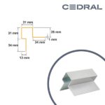 Cedral Lap ārējā stūra profils, asimetrisks