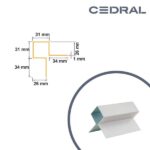 Cedral Lap ārējā stūra profils, simetrisks