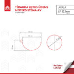 Tērauda lietus ūdens noteksistēma AV, APAĻA, D125 mm - Image 3