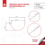 Tērauda lietus ūdens noteksistēma AV, APAĻA, D150 mm - Image 3